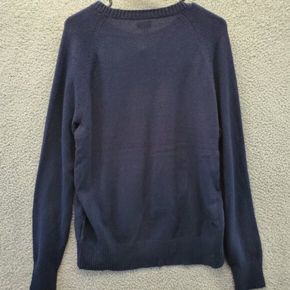 J Crew Mens Crew Neck Sweater Navy Blue Size L Lambs Wool Blend Long Sleeve New - Picture 6 of 7